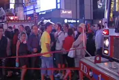 Tourists gawking in Times Square